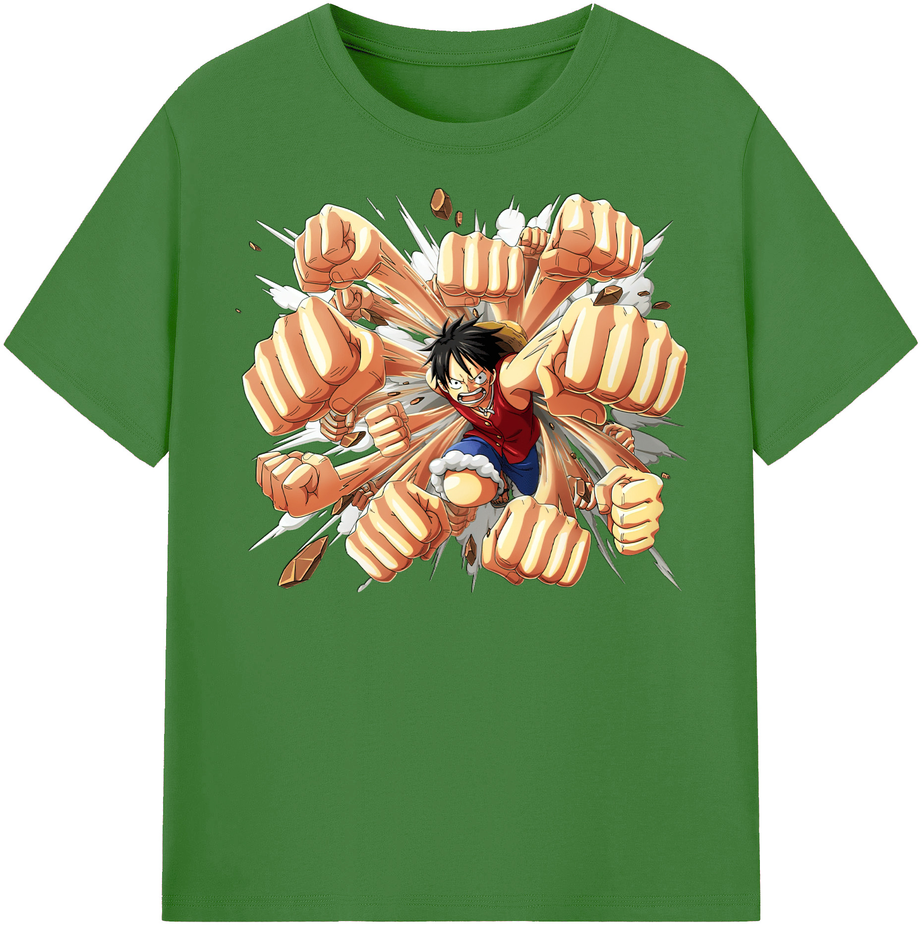 ワンピース モンキー・D・ルフィ ONE PIECE Monkey D. Luffy レディースカジュアルプリントTシャツ（綿100％）